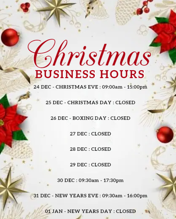 Christmas Opening Hours